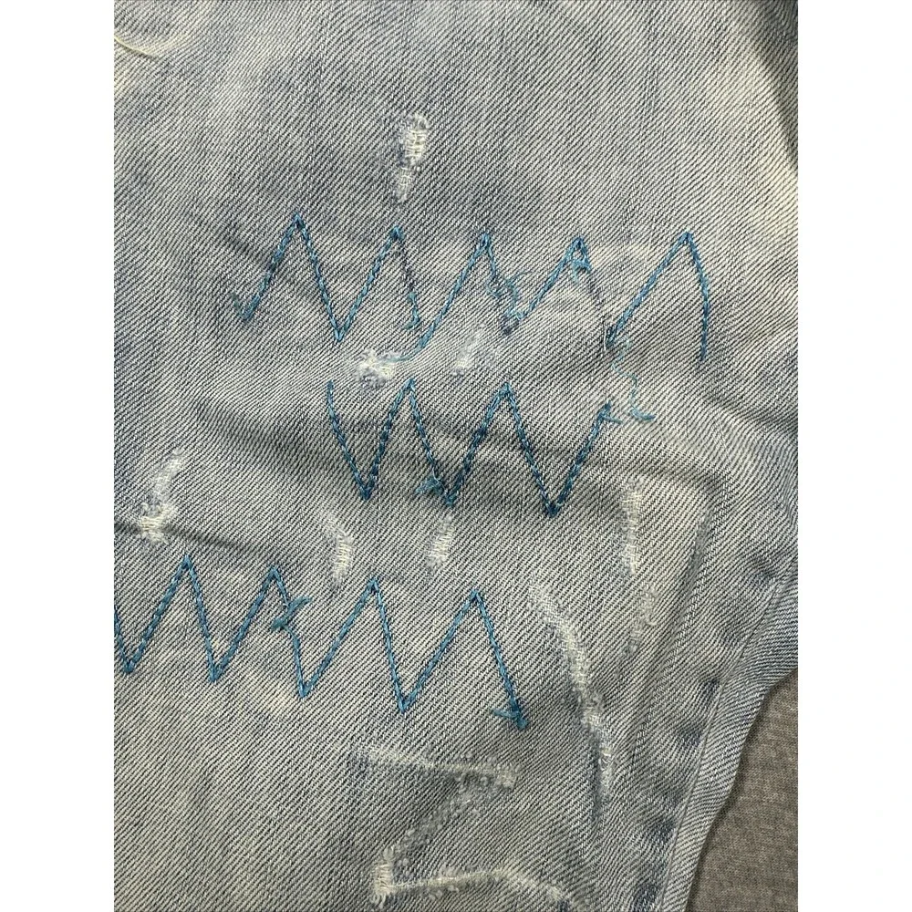 DOLCE AND GABBANA Jeans Designer Floral Embroidered Y2K Distressed Measure 26x30 - Picture 10 of 14